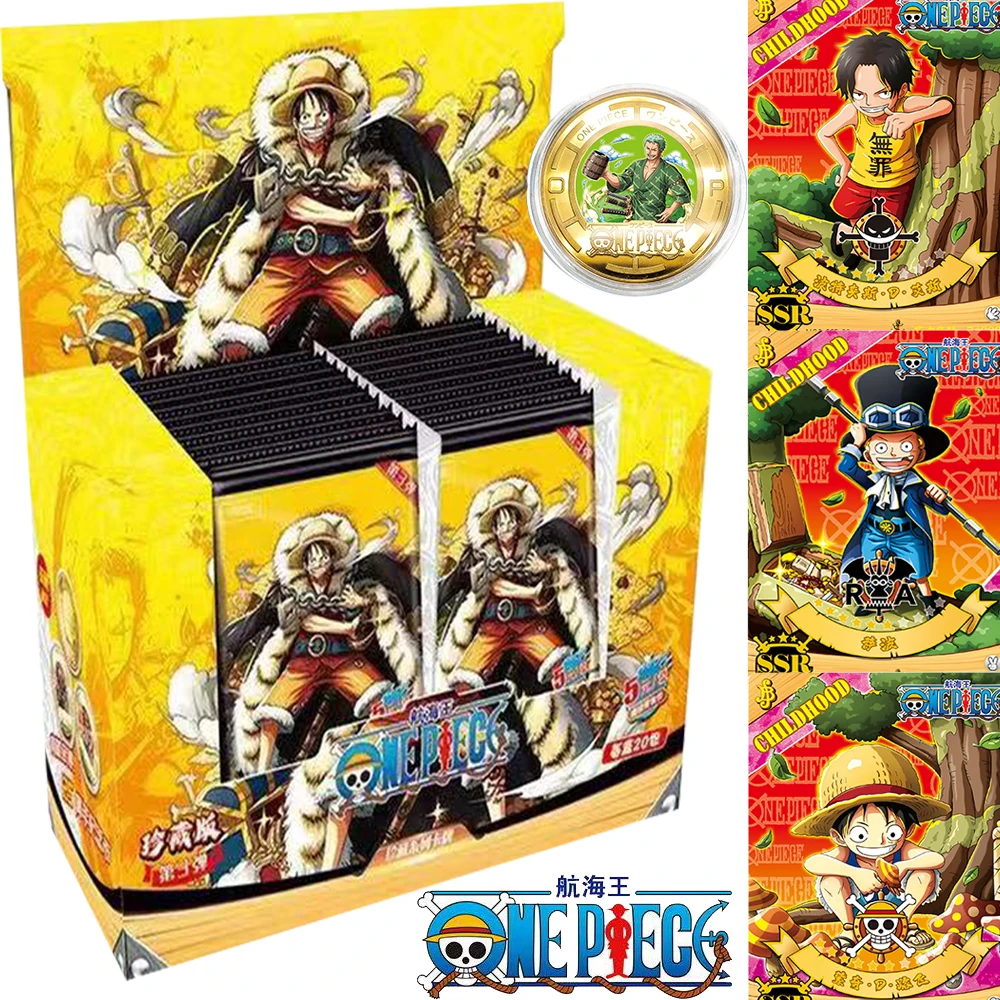 Anime One Piece Collection Cards Booster Box Popular Characters Luffy Ace Sabo Exclusive Childhood Cute Card Kids Birthday Gifts