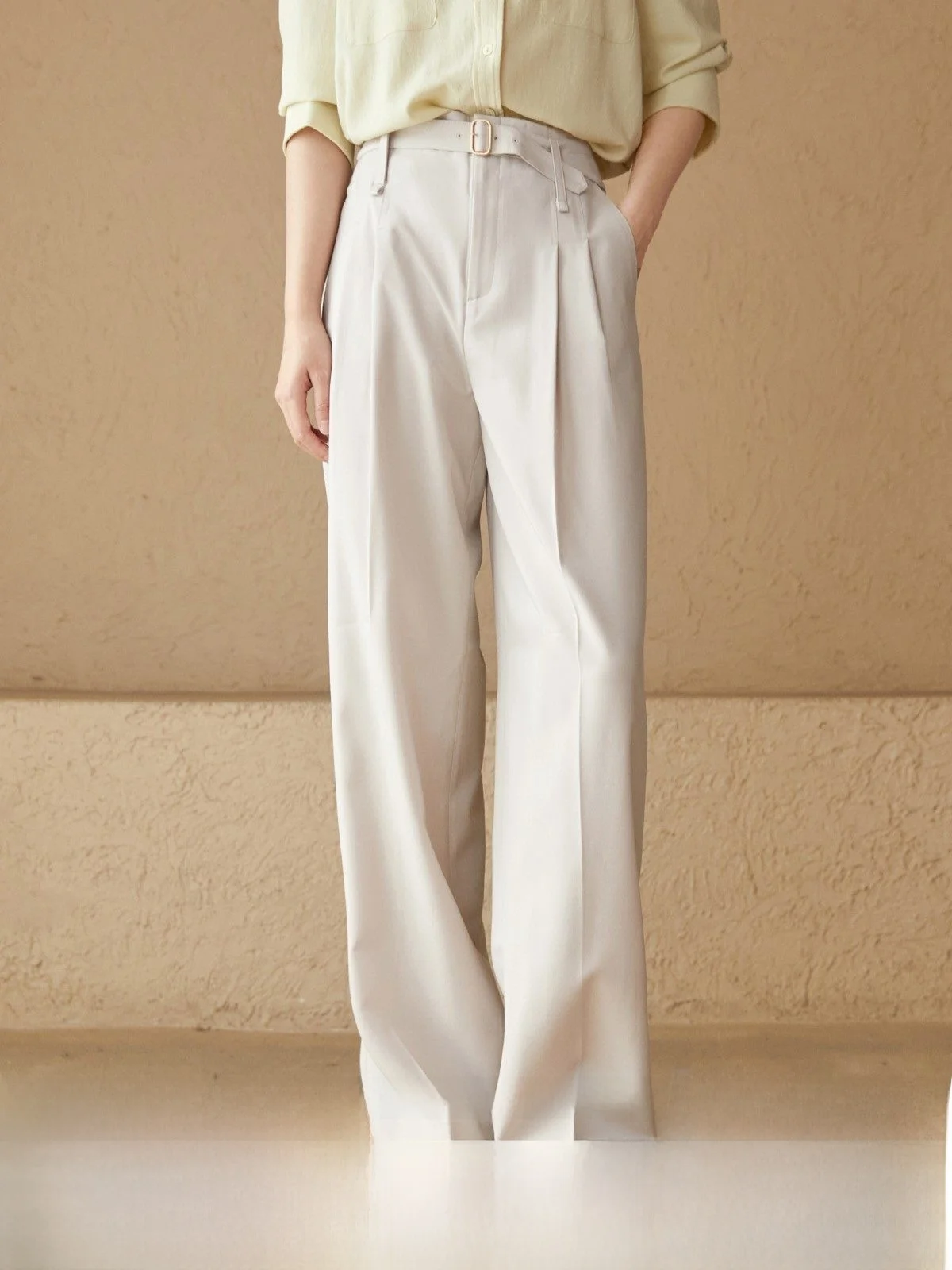 

MingWander High Waist Wide Leg Pants Women's Easy Care Faionable Fabric Drapey Casual Trousers Commute Sle