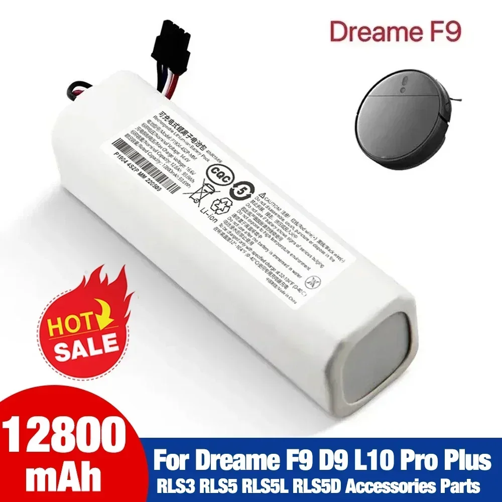 

Original 14.4V 12800mAh Robotic Vacuum Cleaner Replacement Battery for Dreame F9 D9 L10 Pro Plus RLS3 RLS5 RLS5L RLS5D Part