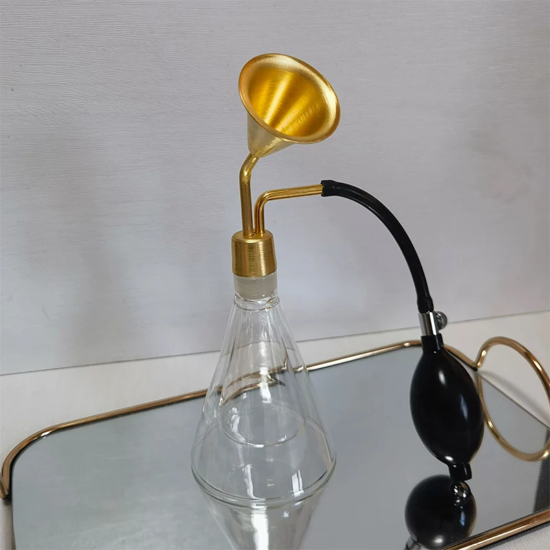 Glass creative fragrance bottle, Coffee aroma display, About 80mL, Borosilicate glass bottle body, Brass joint