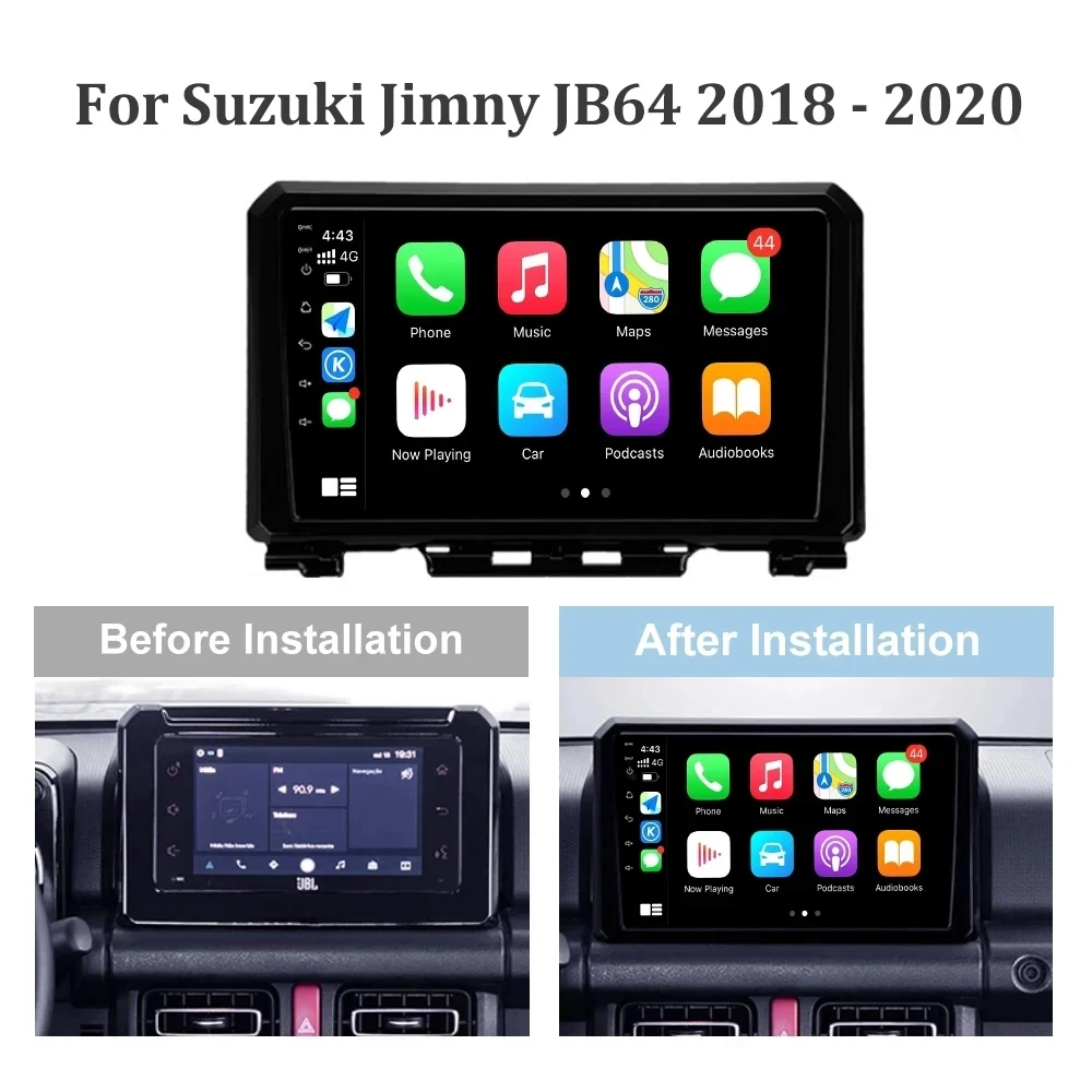 Android 14 Carplay Car Radio For Suzuki Jimny 2018 2019 2020 Navigation GPS Multimedia Player stereo BT DSP wifi+4G Auto 2 DIN