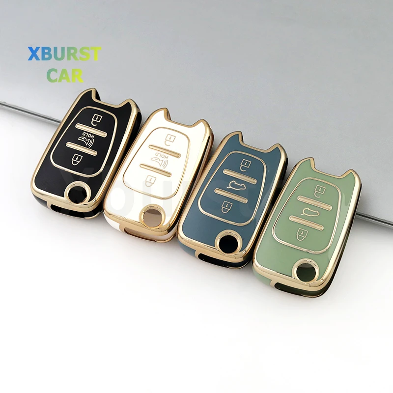 3 Buttons TPU Car Folding Key Case Cover For Hyundai I20 I30 Elantra Azera Veracruz Veloster Kia Rio K7 K5 Sportage Sorento Fob