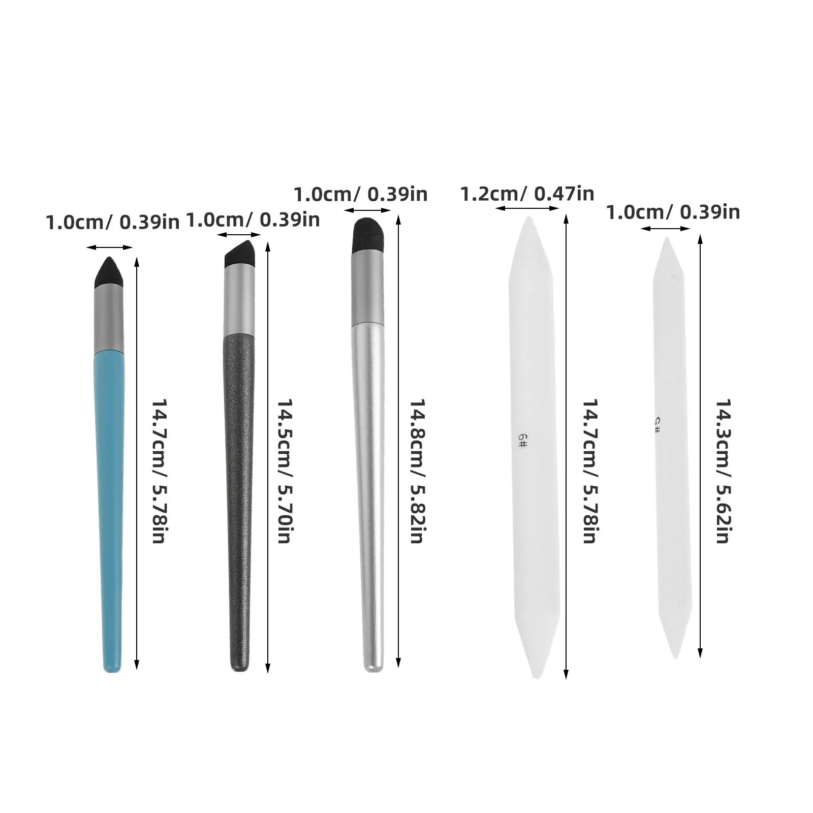 9Pcs Artist Blending Stump Oil Pastel Blending Tool Soft Head Paper Stumps for Smooth Transitions Smudge Tools Drawing Supplies