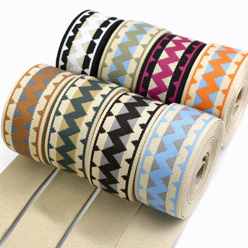 Cinta de correas Jacquard de 1-5M y 38/50mm para bolso, mochila, cinturón, banda para equipaje, bandas para ropa, encuadernación Bia, accesorios de costura DIY
