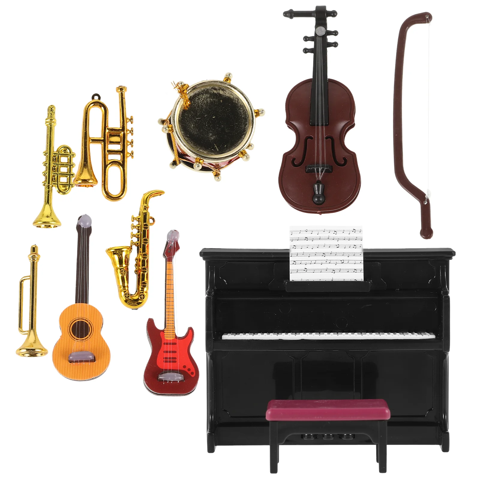 Strumento musicale per casa delle bambole Decorativo Mini adorabile puntello in miniatura Accessori giocattolo adorabili Accessorio paesaggistico per la stanza