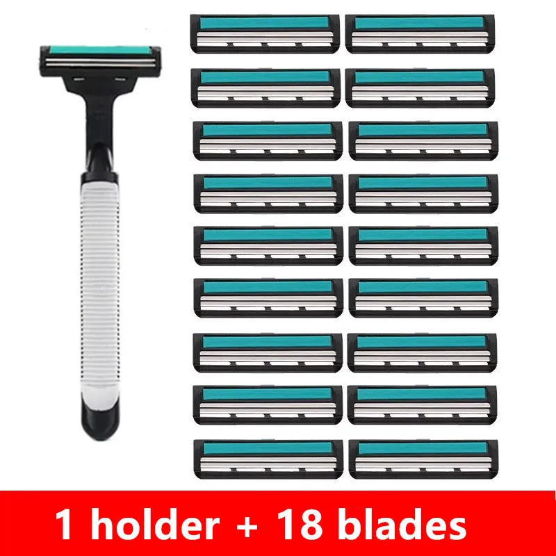 48 pezzi Rasoi di sicurezza per rasatura da uomo Sostituisci la testa Comode lame da barba Rasoi a doppia lama per la rasatura delle donne