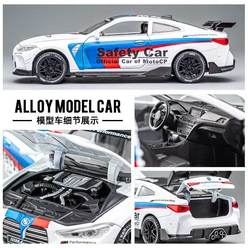 Modèle de voiture en alliage Super BMW M4 1:32, avec son et lumière rétractable, Collection de cadeaux pour enfants, jouet moulé sous pression, modèle A469, ornements de mode Fa
