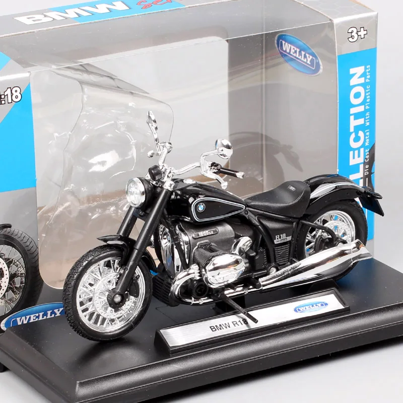 

Welly 1/18 Scale Classic Retro Motorrad R18 Cruiser Diecast Motorcycle Model Racer Bike Vehicles Miniatures Gift Black