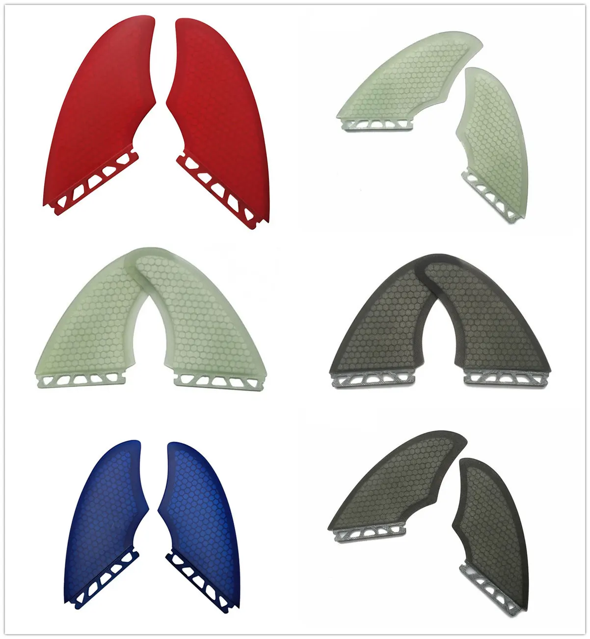 Surf Fins Single Tabs Surfboard Keel Fins Twin Fin Set FK/TF/K2 Keel Fins/Center Fins Multi Model Surfing Double Tab 2 Fins