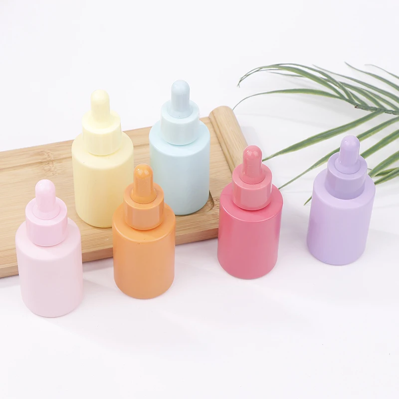 30ml Dropper Bottle Macaron Color Glass Essential Oil Refilable Colored Essence Liquid Sub-bottling Pipette Fine