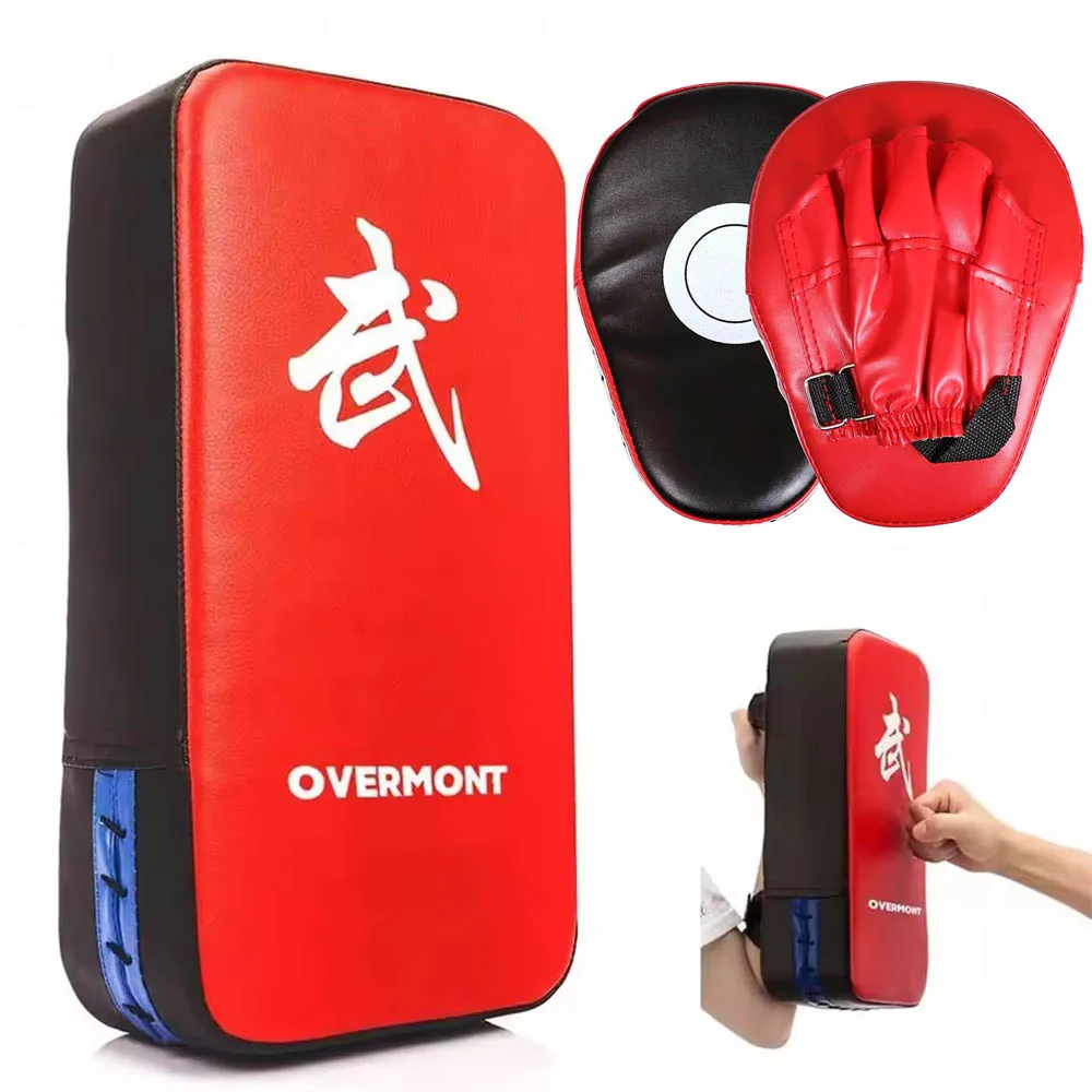 Alvo de pie de boxeo, almohadillas de cuero para objetivo de mano, almohadillas MMA Muay Thai para patear Taekwondo, equipo de entrenamiento de boxeo para niños y adultos