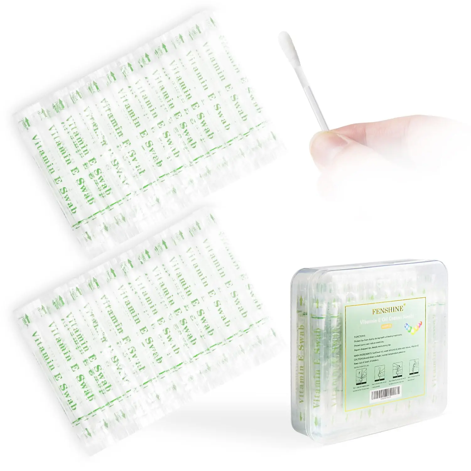 

Lips Oil Cotton Swabs Disposable Oil Q-tip Applicators for Protect Lip Gum Anti-Dry Moisture Use Before Teeth Whitening