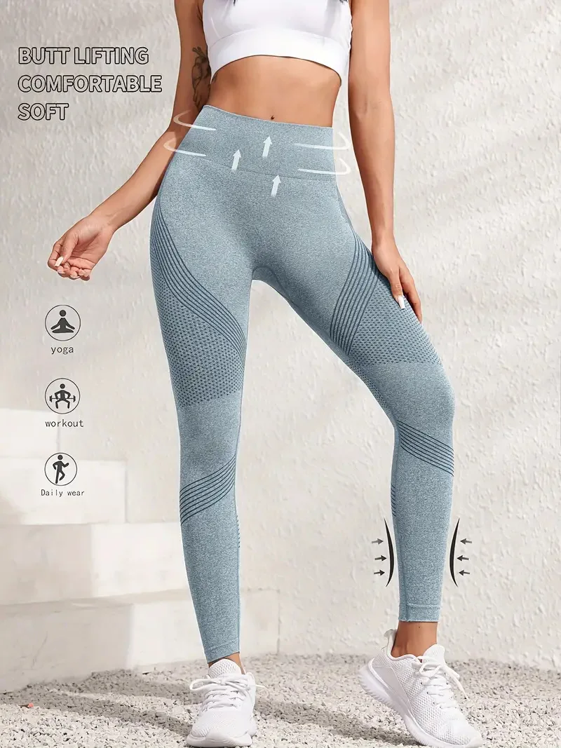 Peach Hip Running Fitness Pants Seamless Hip Lifting High Waist Tightening Pants Elastic Slimming Yoga Pants
