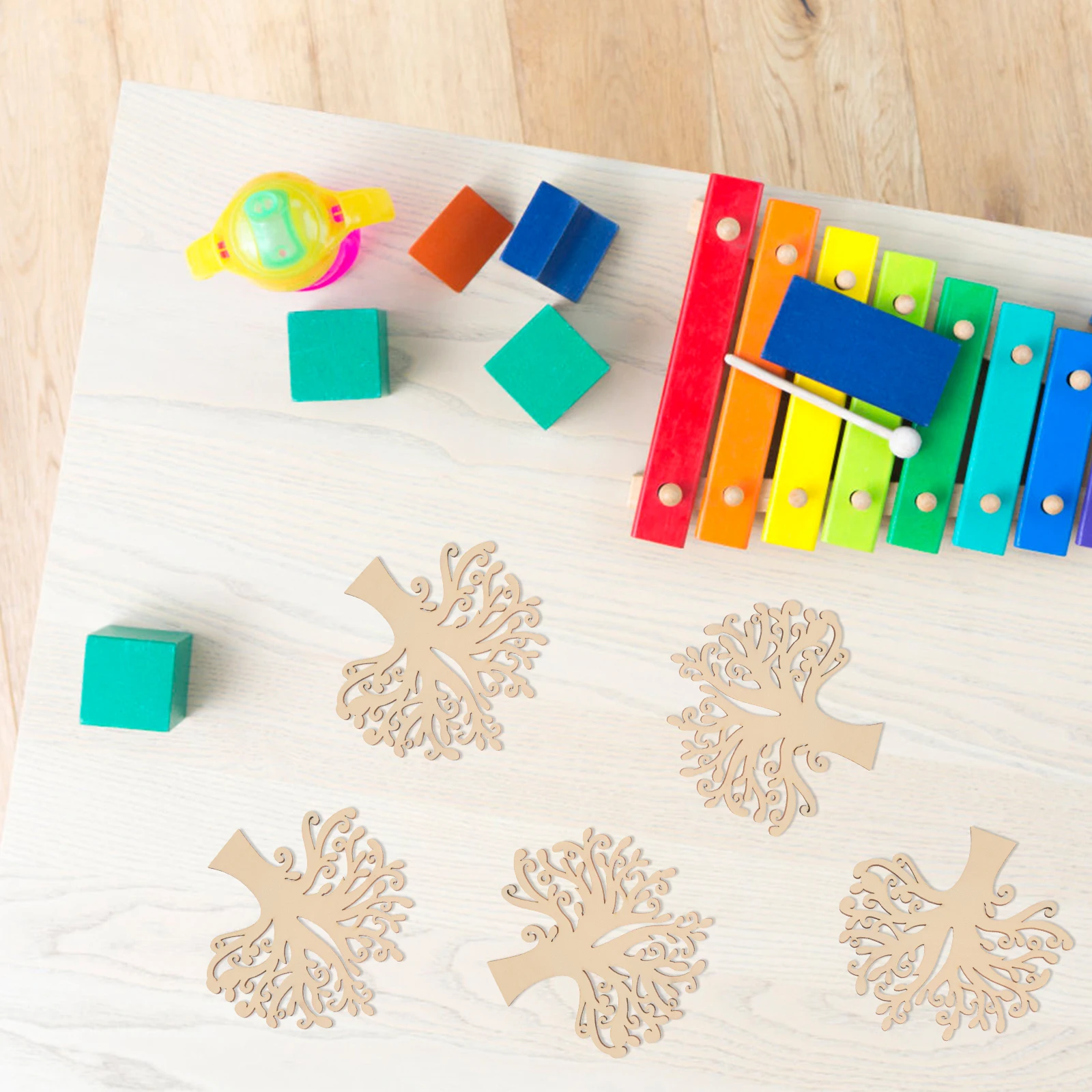 30 قطعة عيد الميلاد الخشبية DIY شرائح الحرفية ناممكتملة زينة عيد الميلاد شجرة انقطاع أقراص الخشب اللوحة #5