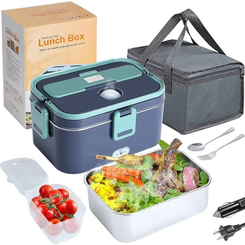 Electric Lunch Box Food Heated Portable Food Warmer Heater for Car/Home Self Heating Box with1.8L 304 Stainless Steel Container