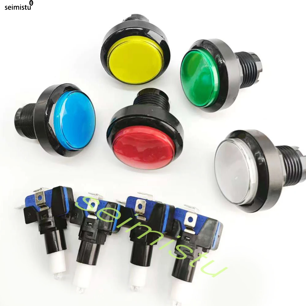 1 stücke 45mm Push Button Arcade-Taste Led Micro Schalter 12V Power-Taste Schalter Set Grün/gelb/Rot/Weiß/Blau – Detail 6