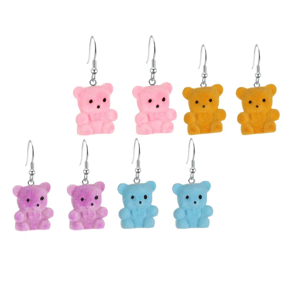 

Cartoon Bear Resin Ear Pendant Dangler Drop For Women Simple Chic Earrings Daily Wear Party Gift Ear Jewelry