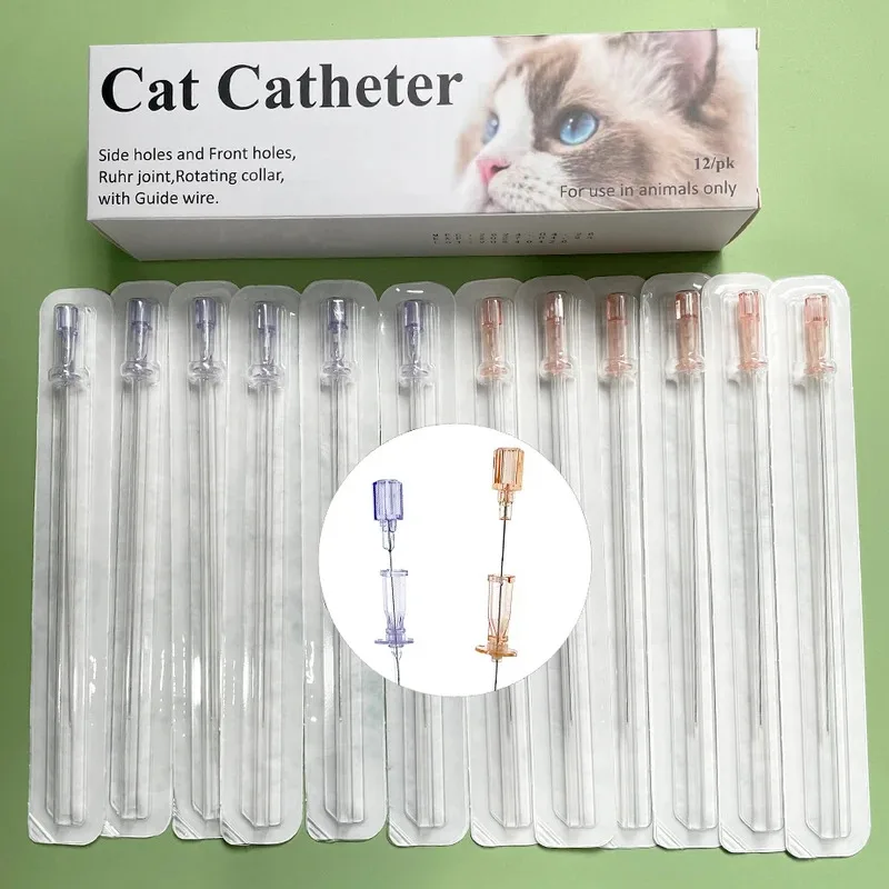 

3PCS/10PCS Professional Feline Pet Cat Urinary Catheter Placement for Feline Urethral Obstruction Close End With Probe