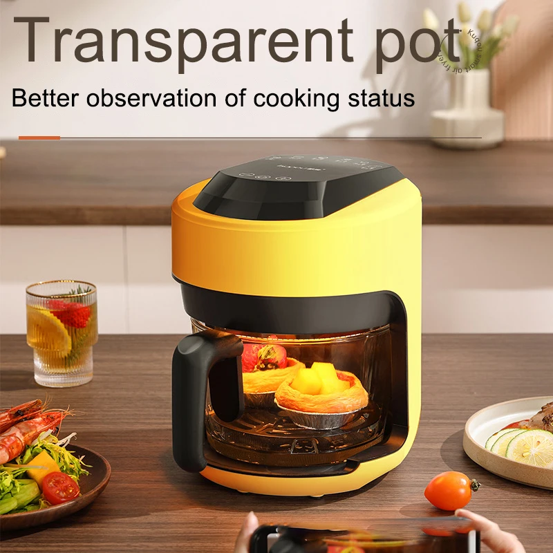 2024 Multifunctional  220V air fryer household transparent visualization fully automatic air fryer small capacity electric fryer