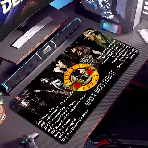 Band G-Guns-S N R-Roses Mousepad Large Anti-Slip Mouse Pad Stitched Edges Mat Durable Desk Laptop Gaming​ Keyboard Pad XXL