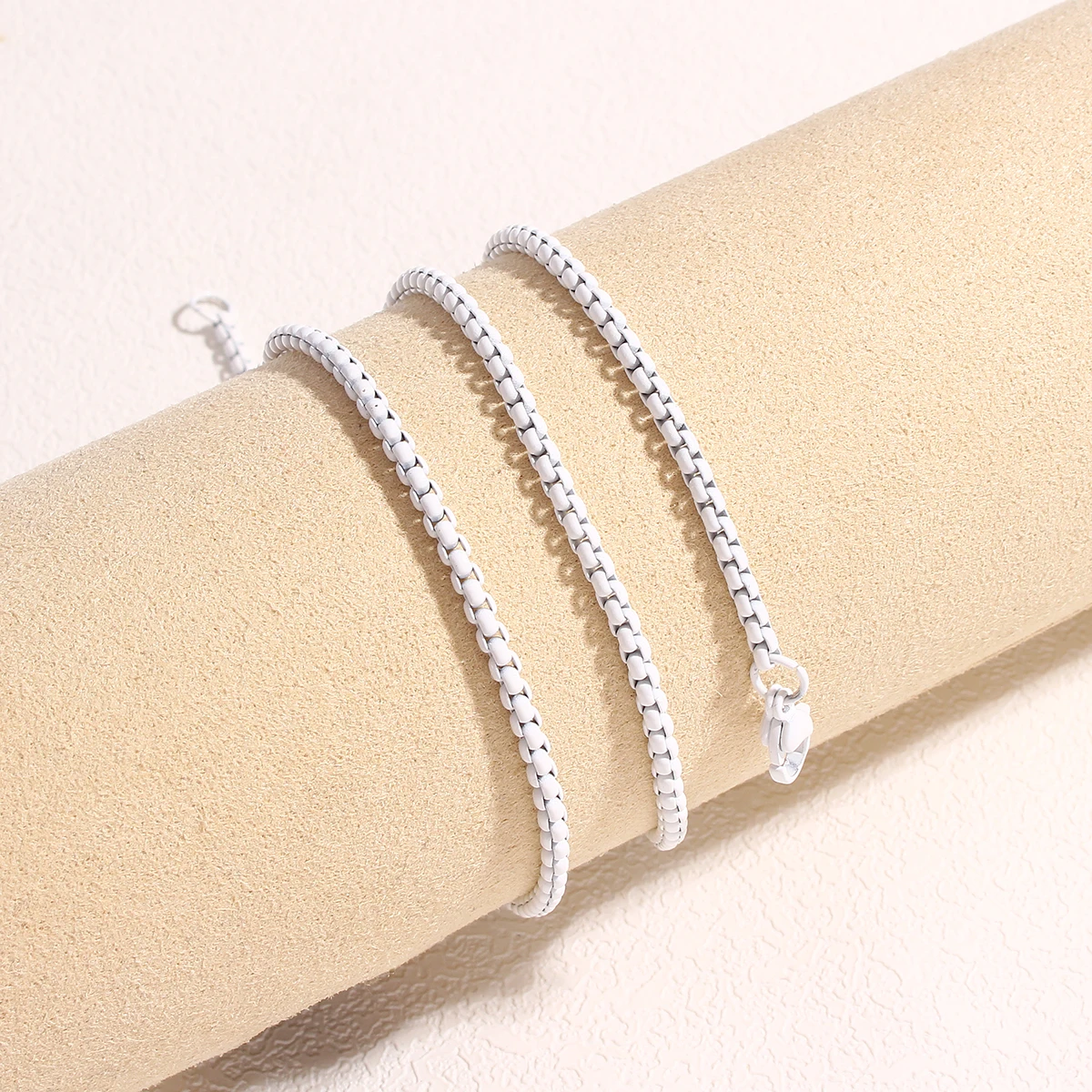 Edelstahl Boho Candy Farbe Halskette Kette DIY Basic Frauen Mädchen 3mm Halsband Link Grün/Rosa Box Ketten schmuck Zubehör – Detail 13
