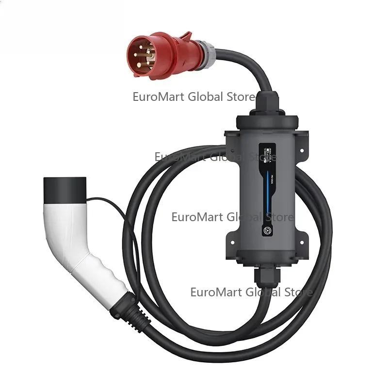 

Type 2 to Red CEE Plug Electric Car EV Charging Level 2 Evse 11Kw 22Kw 16 32A Movable Ess 3 Phase Portable Ev Charger