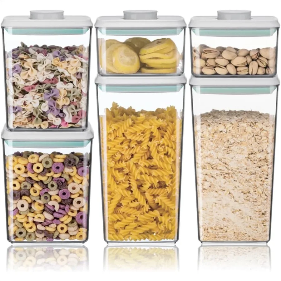 

Ankou Airtight Food Storage Container Sets with Lids 6Pcs Pop Containers for Kitchen Pantry Organization BPAFree Stackable Kitc