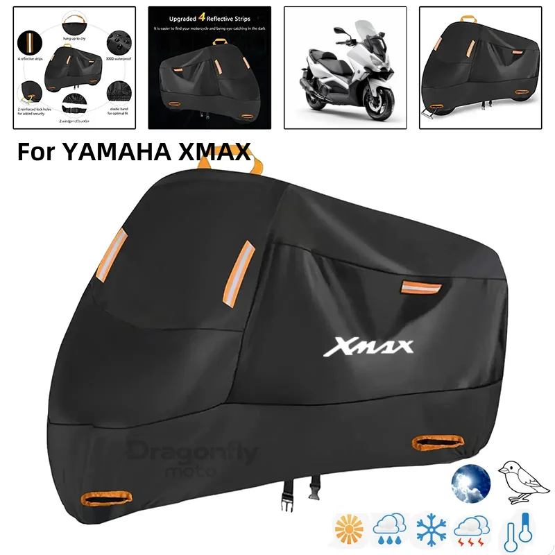 

XMAX Logo Motorcycle Cover Waterproof Outdoor Scooter UV Protector Rain Cover For YAMAHA XMAX X-MAX 125 250 300 400