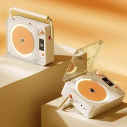 Stylish Retro CD Player Two Way Bluetooth LED Ambient Light Portable HIFI CD Music Player 3600MAh Battery USB Lossless Playback