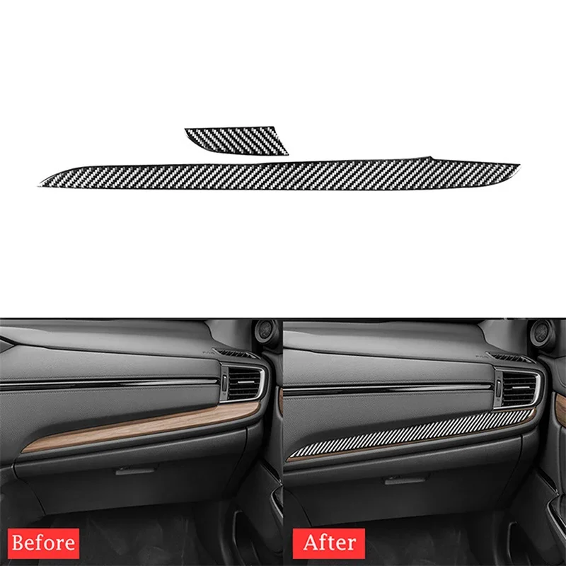 2 Pcs Car Interior Center Dashboard Cover Trim Auto Mouldings Parts For Honda CRV CR-V 2017 2018 2019 2020 2021 2022 Accessories