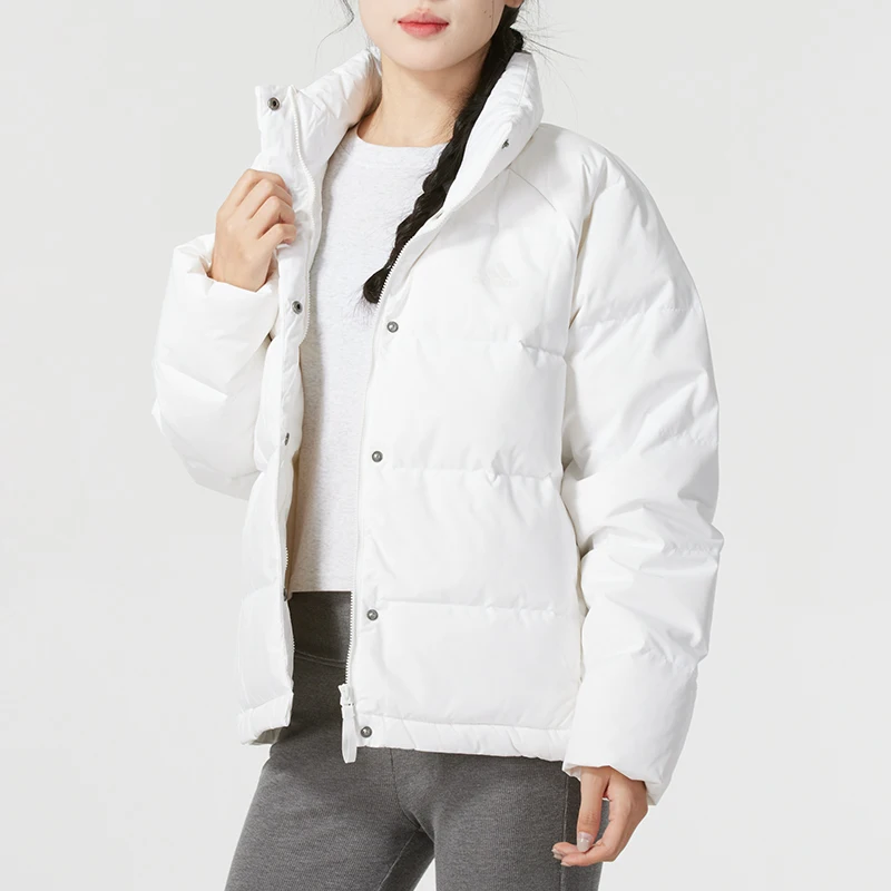 أديداس أسفل سترة المرأة شتاء دافئ 600 ملء السلطة أسفل سترة في الهواء الطلق فضفاض يندبروف سميكة الوقوف طوق سترة Ix8867