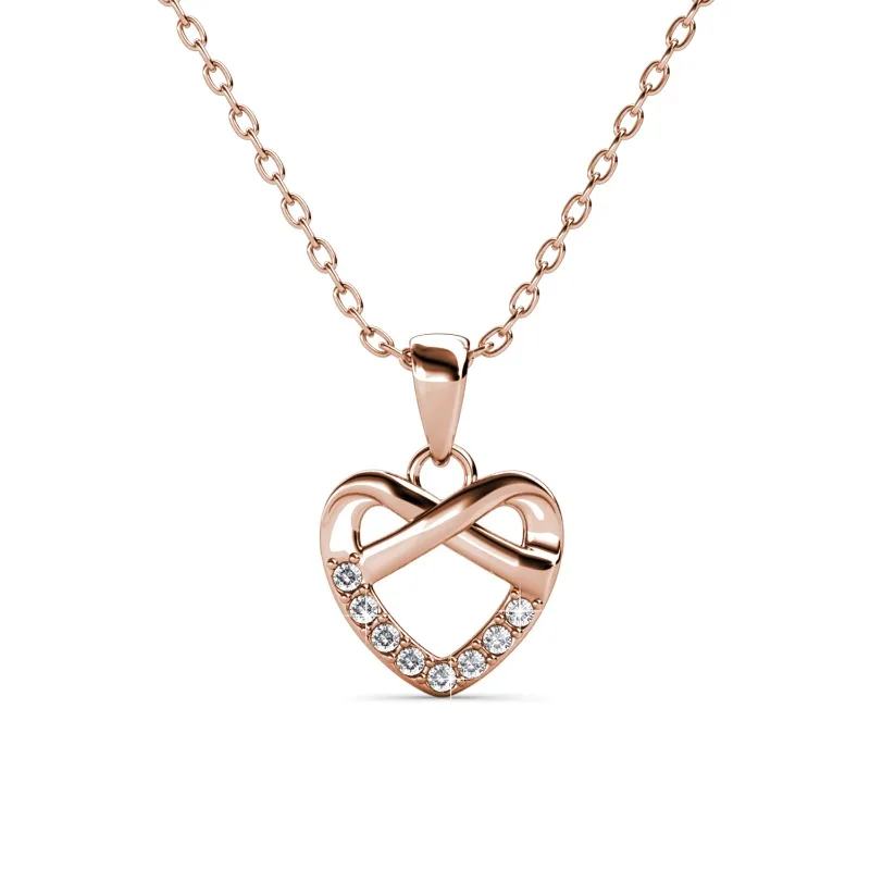 قلادة Daisini أنيقة على شكل قلب مع كريستال سواروفسكي هدية مجوهرات عصرية للنساء الذكرى السنوية لعيد الحب للزوجين #1