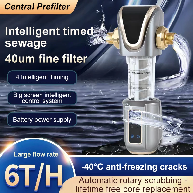 

Household Water Purifier Central Intelligent Automatic Timing Sewage Rotary Scraping Backwashing 6 T/H Large Flow Pre-filter