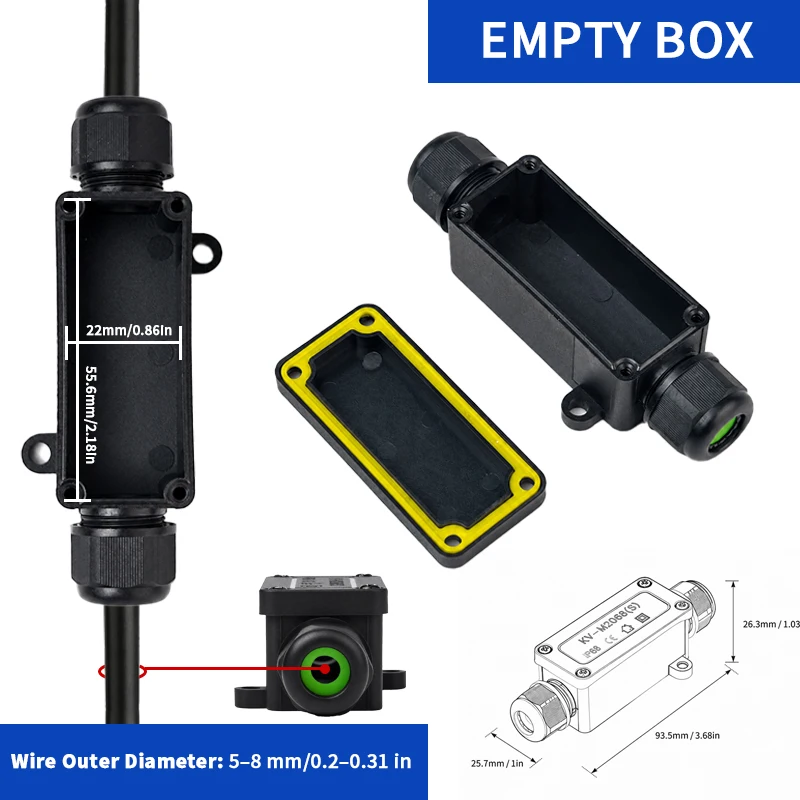 IP68 Wasserdichte Anschlussdose 2-Wege Elektrischer Kabelverbinder 1/2/3-polige Hebelklemme 5-8mm für Außenbeleuchtung Kabelverbindung – Detail 3