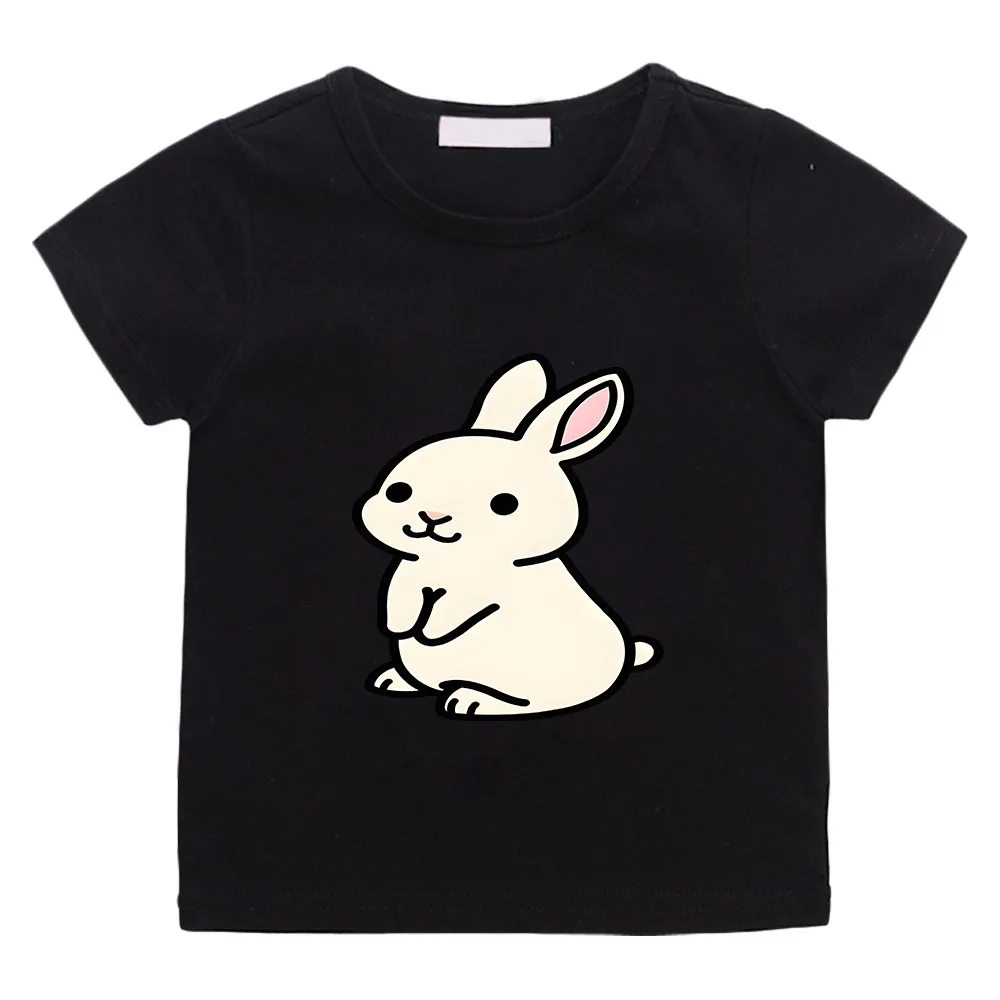 

Easter Boys and Girls Cartoon Rabbit T-shirt Print Kids Cute Bunny Tees Funny Clothes Kids Summer Cotton Round Neck Short Sleeve