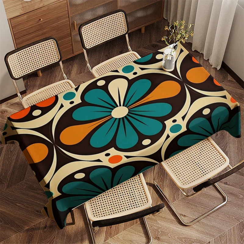 Floral-Patterned Tablecloth Restaurant Kitchen Tablecloth Living Room Home Decoration Rectangular Party Decoration