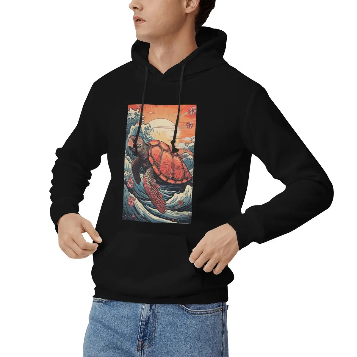 Elephant Eagle Turtle Octopus Ukiyo-e Hoodies Men Women Casual Pullover Sweatshirts Fashion Long Sleeve Streetwear Autumn Winter