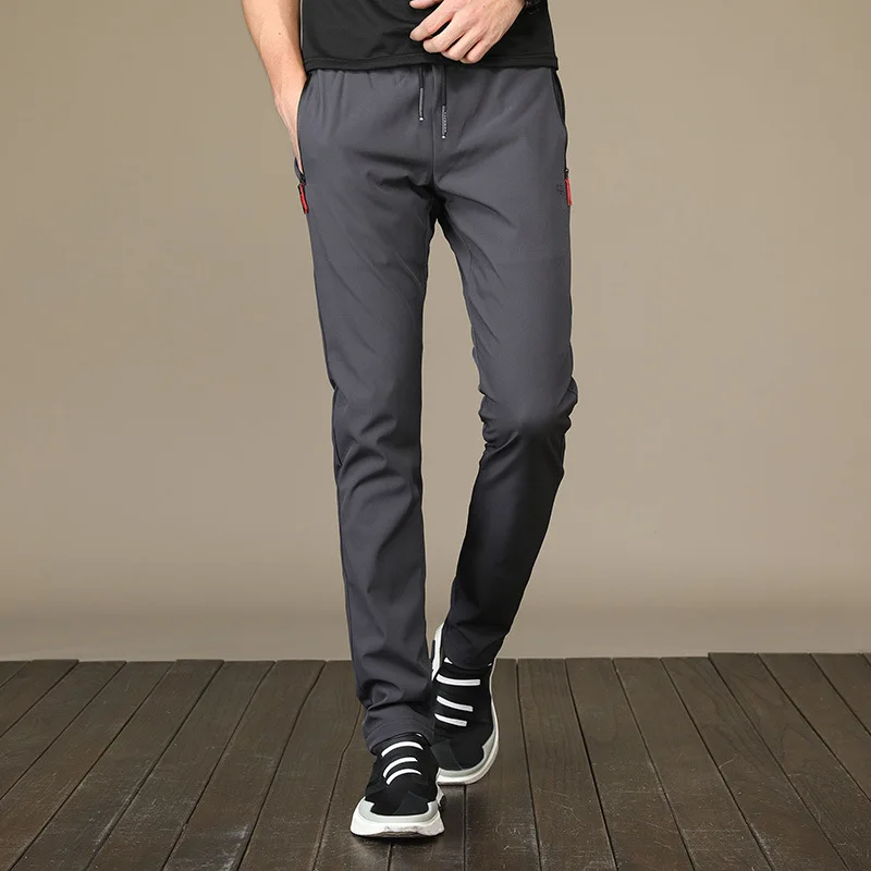 2023 New Summer Versatile Casual Men's Clothing Loose Straight Non Ironing Quick Drying Sports Slim Fit Trendy Polyester Pants