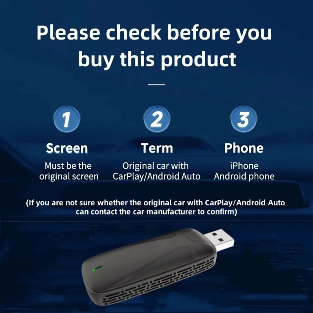 Carlinkit Baidu Carlife to Wireless CarPlay Android Auto Adapter 2 in 1 Streaming Box Plug and Play Auto Connect 2.4G+5G WiFi