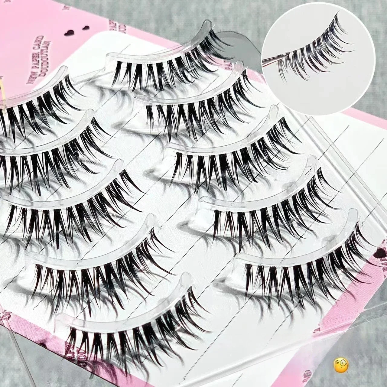 Doudou Sweet Comic Sense ciglia bagnate a punta con coda a punta, a forma di W, arricciate, Graffiti, stesso stile