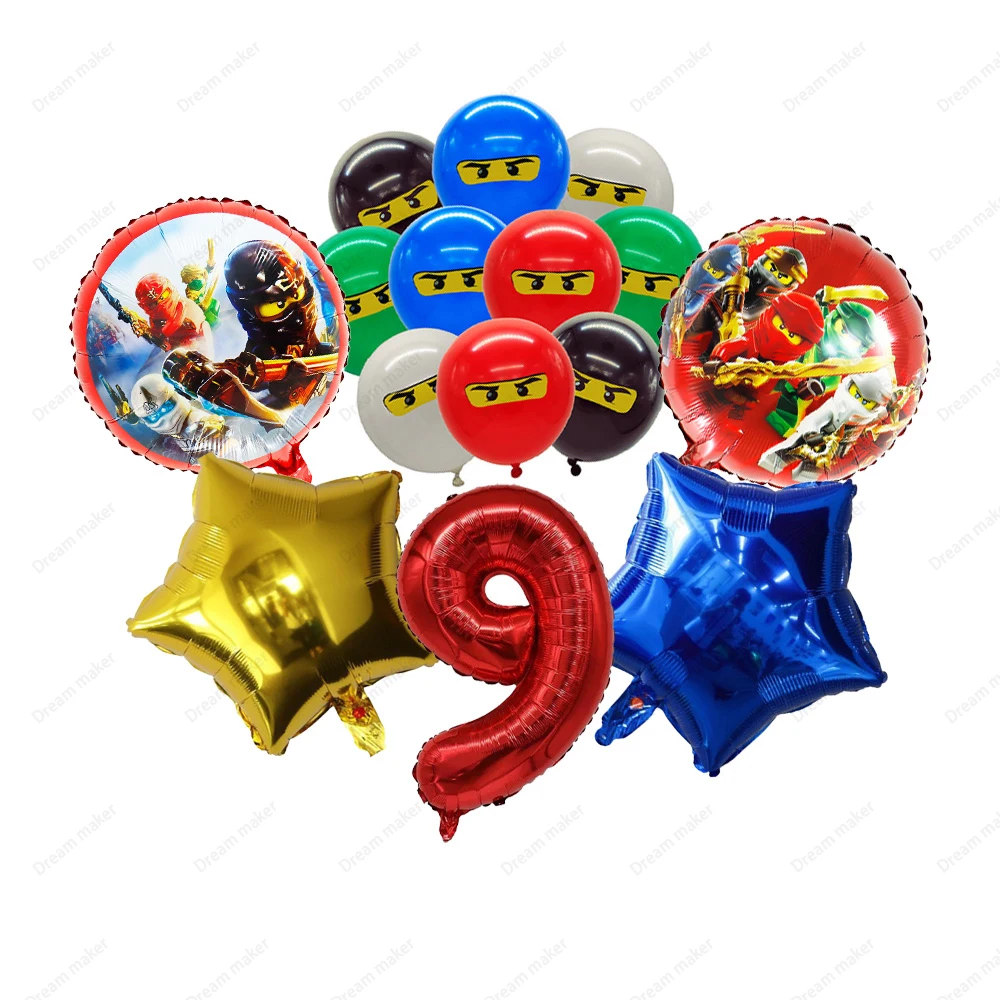 Ninja-Geburtstagsparty-Dekorationen, Teller, Tassen, Servietten, Banner, Ballons, Ninja-Thema, Geburtstagsparty, Gastgeschenk, Babyparty – Detail 8