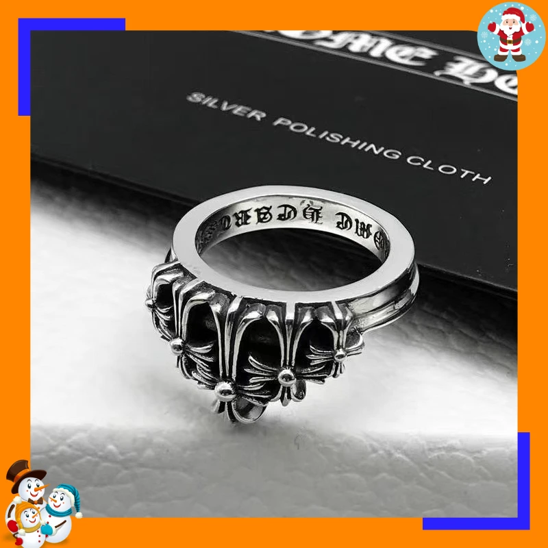 Chaoxuan New Cross Retro Ring Men's and Women's Trendy Brand Personalized Couple Fashion Crown Ring Ring Ring
