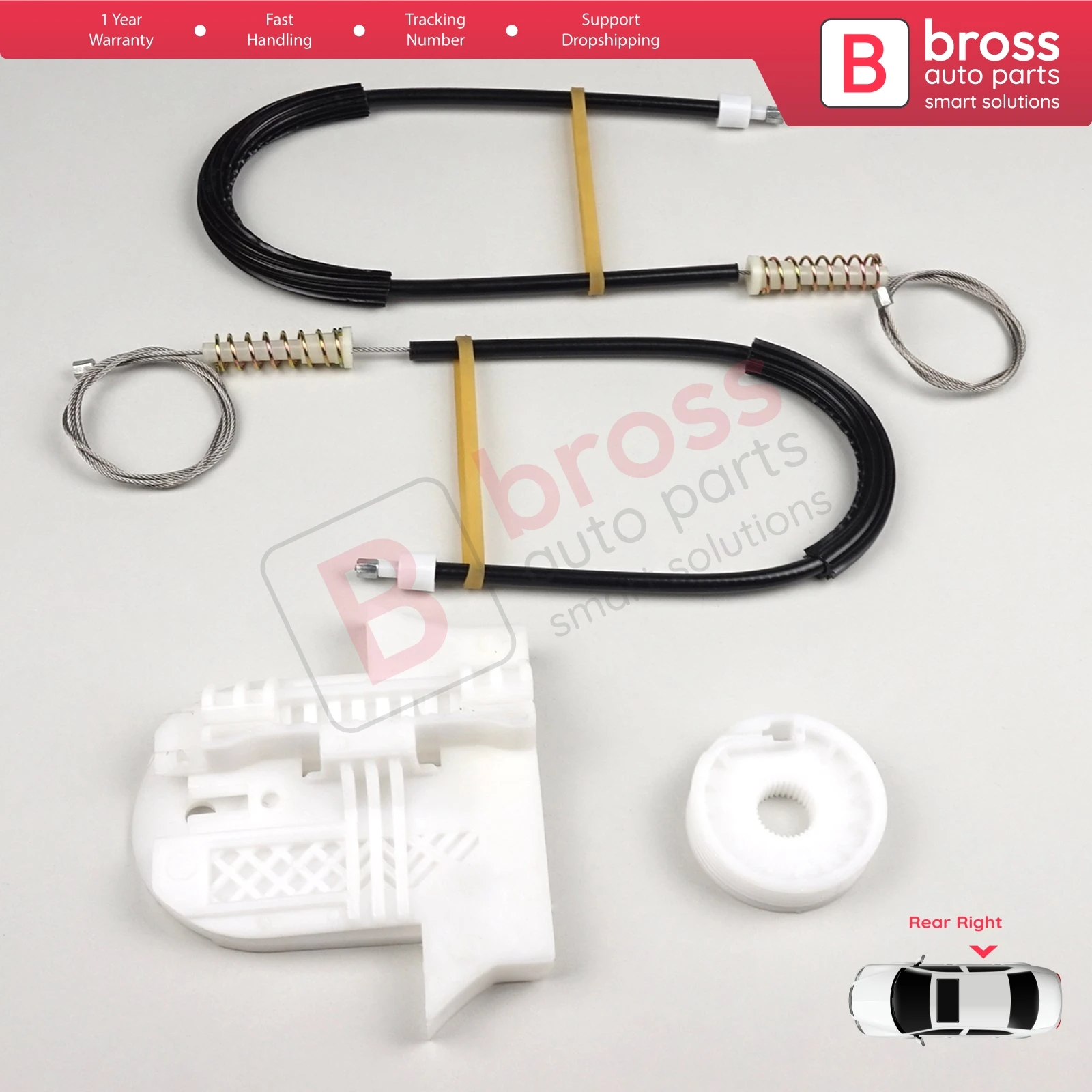 Bross قطع غيار السيارات BWR1019 الطاقة الكهربائية مجموعة إصلاح ضابط النافذة الخلفية الباب الأيمن لفورد مونديو MK4 2008-2014