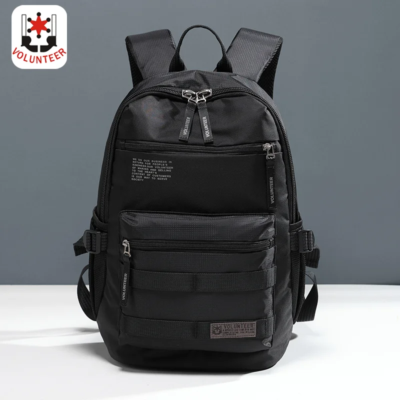 Volunteer Men's Computer Waterproof Backpacks Oxford Cloth School Bags Fashion Casual Lightweight Travel Man Backpack 1829-03