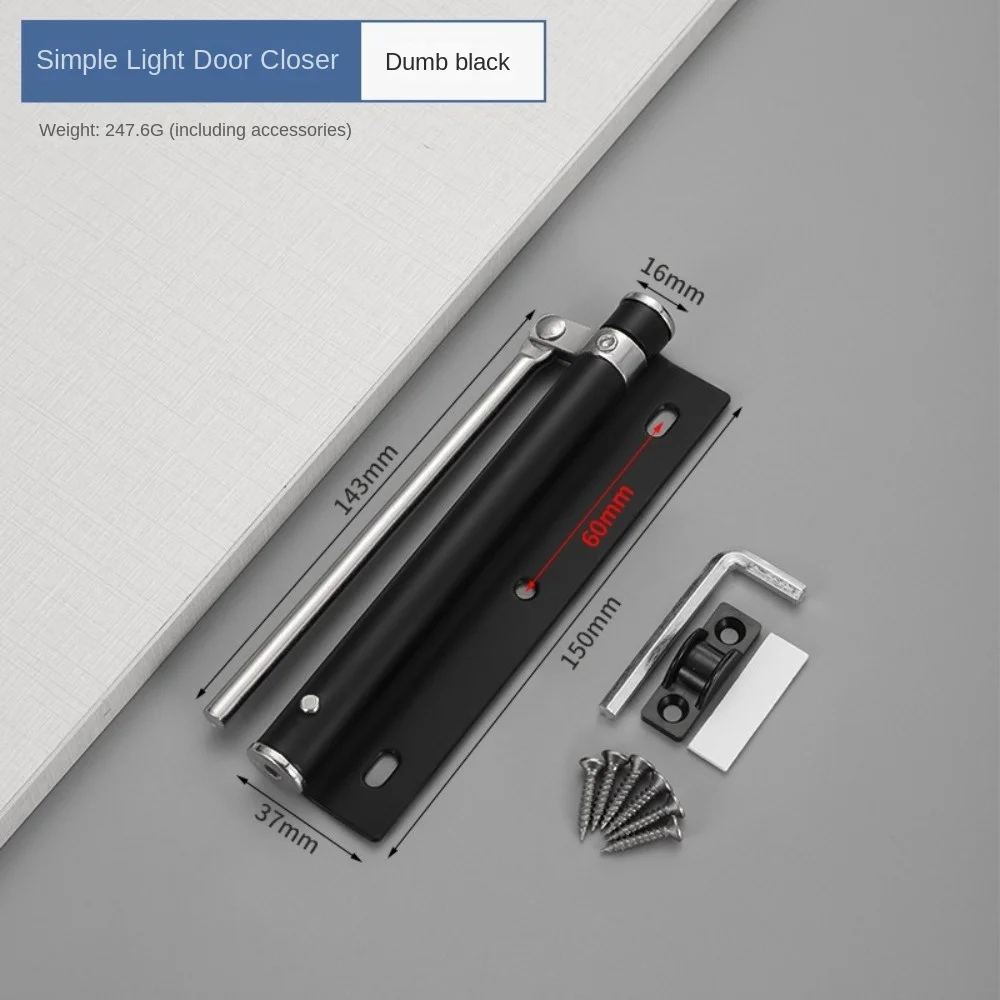 Stainless Steel Automatic Door Closer Anti-Collision Push-Pull Door Silent Door Closer Easy Home Use Hydraulic Adjustable