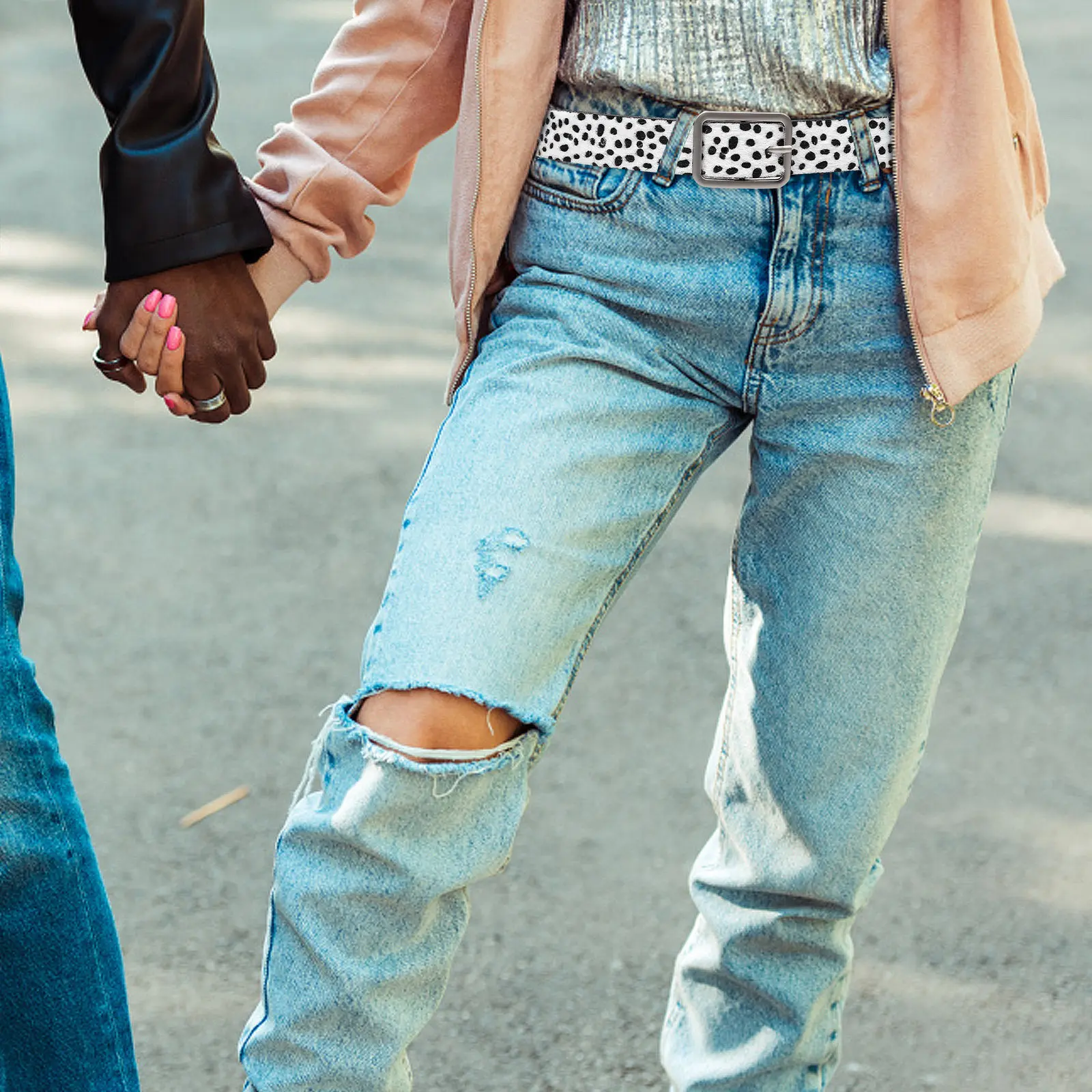 

Женский черный ремень из искусственной кожи с узором, регулируемый, повседневный, модный, для платьев и джинсов, в западном стиле