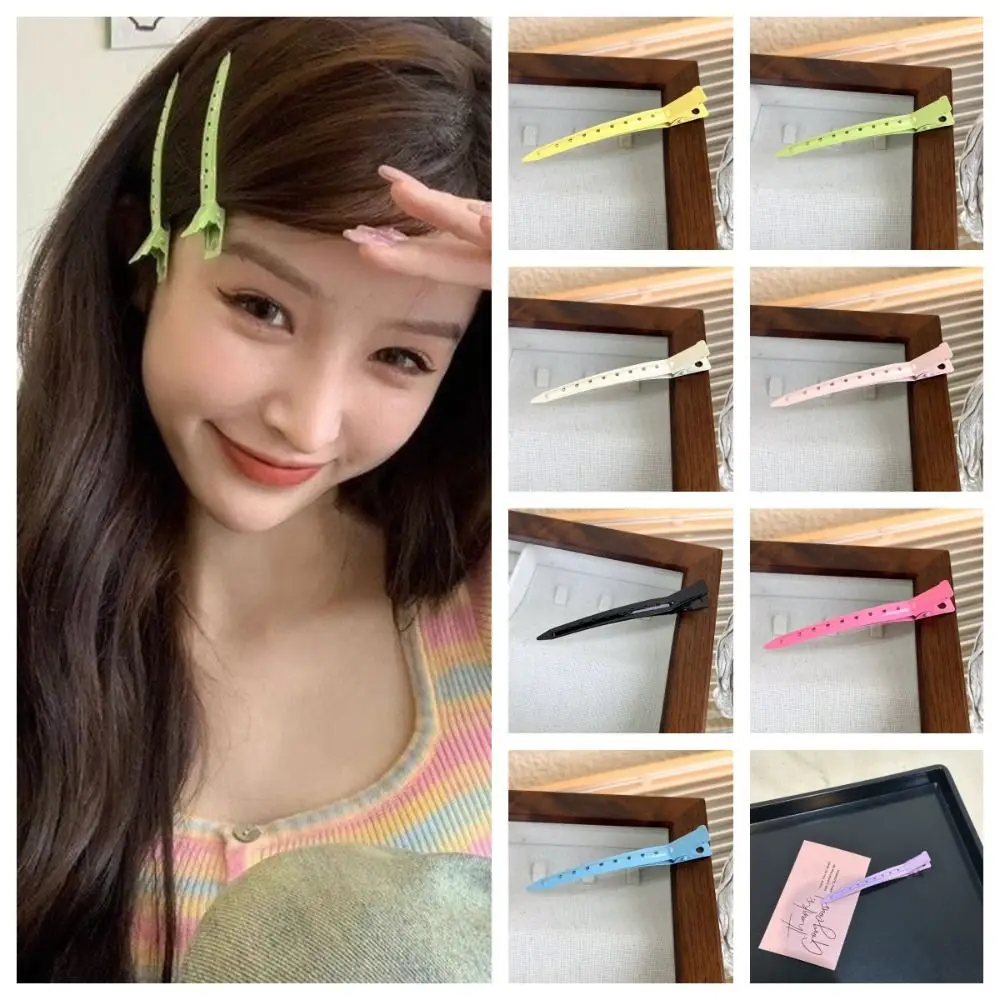 Ice Cream Color Hairdressing Hairpin Hair Locating Clip Anti-slip Traceless Duckbill Clip Curl Hair Clip Bangs Clip