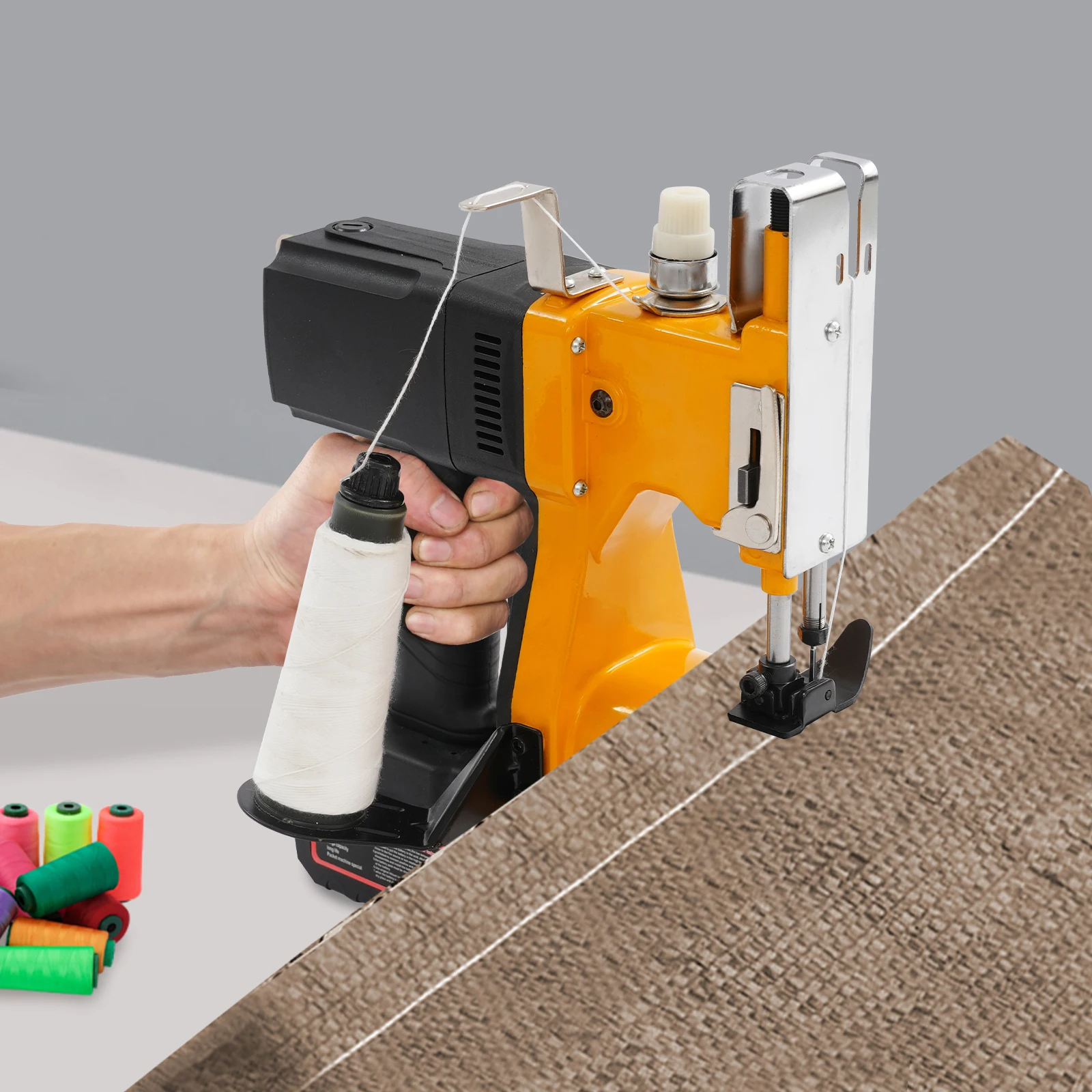 Macchina per cucire sacchetti elettrica senza fili - Potente 2800-3200SPM da 210 W, batteria al litio con autonomia 1,5 ore, tagliafilo automatico, portatile