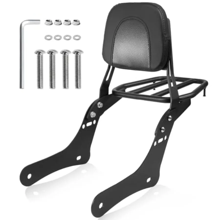 

Motorcycle Sissy Bar for Honda Rebel 1100/1100T, detachable rear passenger backrest with luggage rack, black powder-coated stee