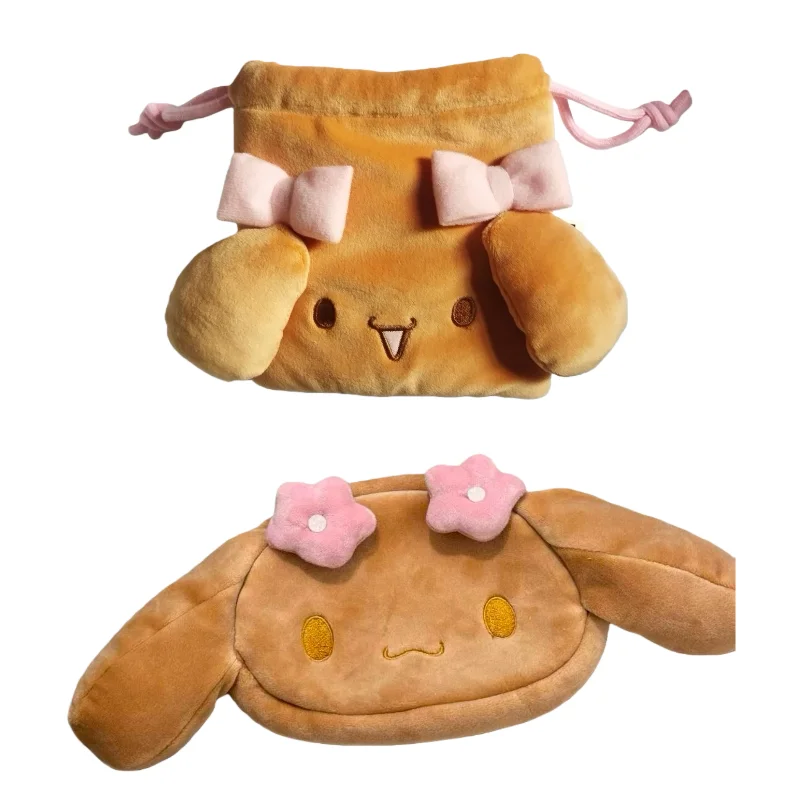 Simpatico cane moka marrone peluche astuccio per matite scolastiche borsa per il trucco portatile Sanrio Cartoon moka Cinnamoroll borsa portamonete regalo